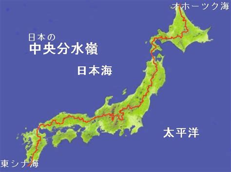 日本水流方向|日本の主要な分水嶺、主要河川の分水界を描くマップ 